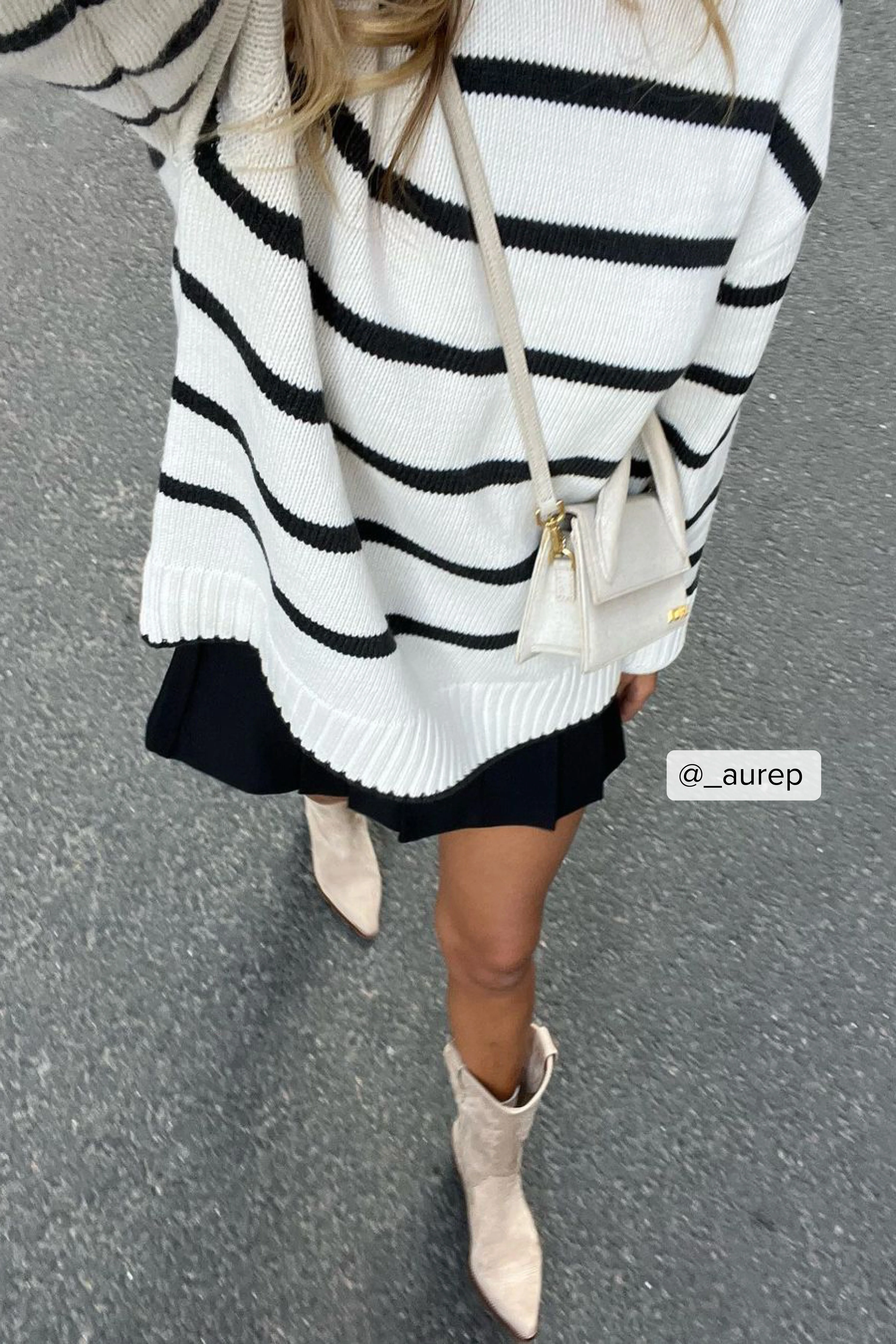Gestreifter-Strickpullover