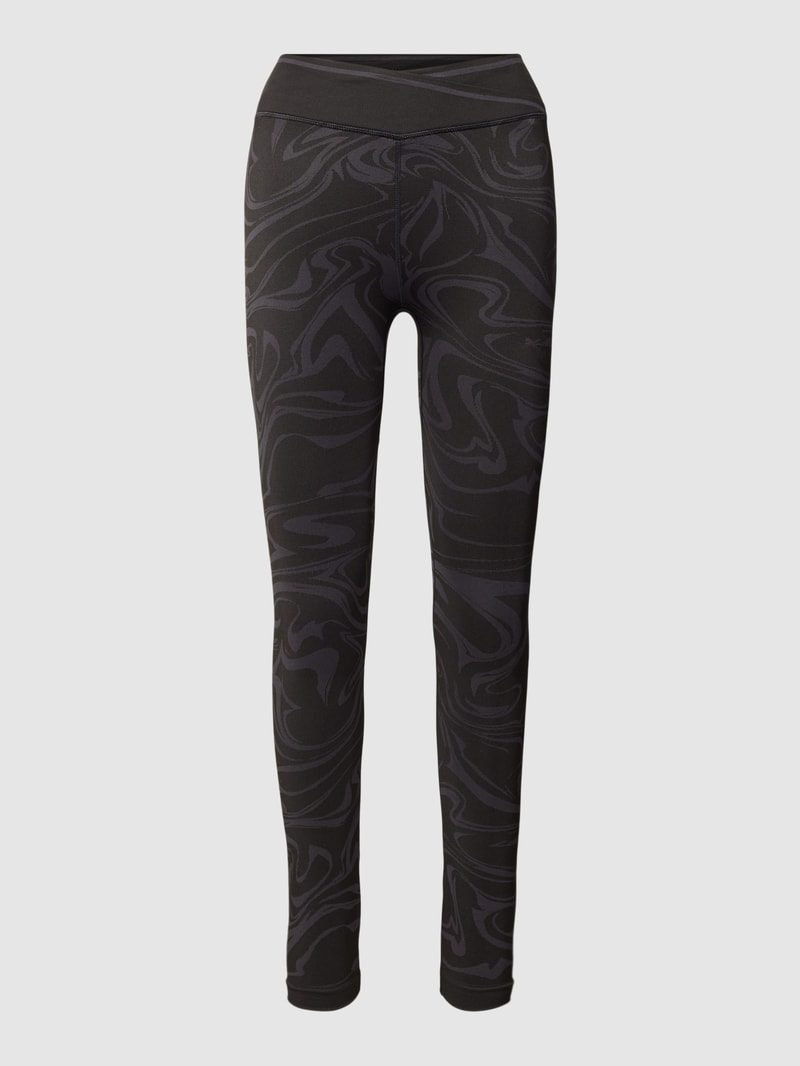Leggings mit Allover-Muster in schwarz