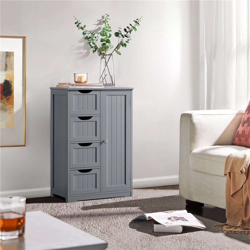 Yaheetech Badkommode Badezimmerschrank, verstellbar, Sideboard