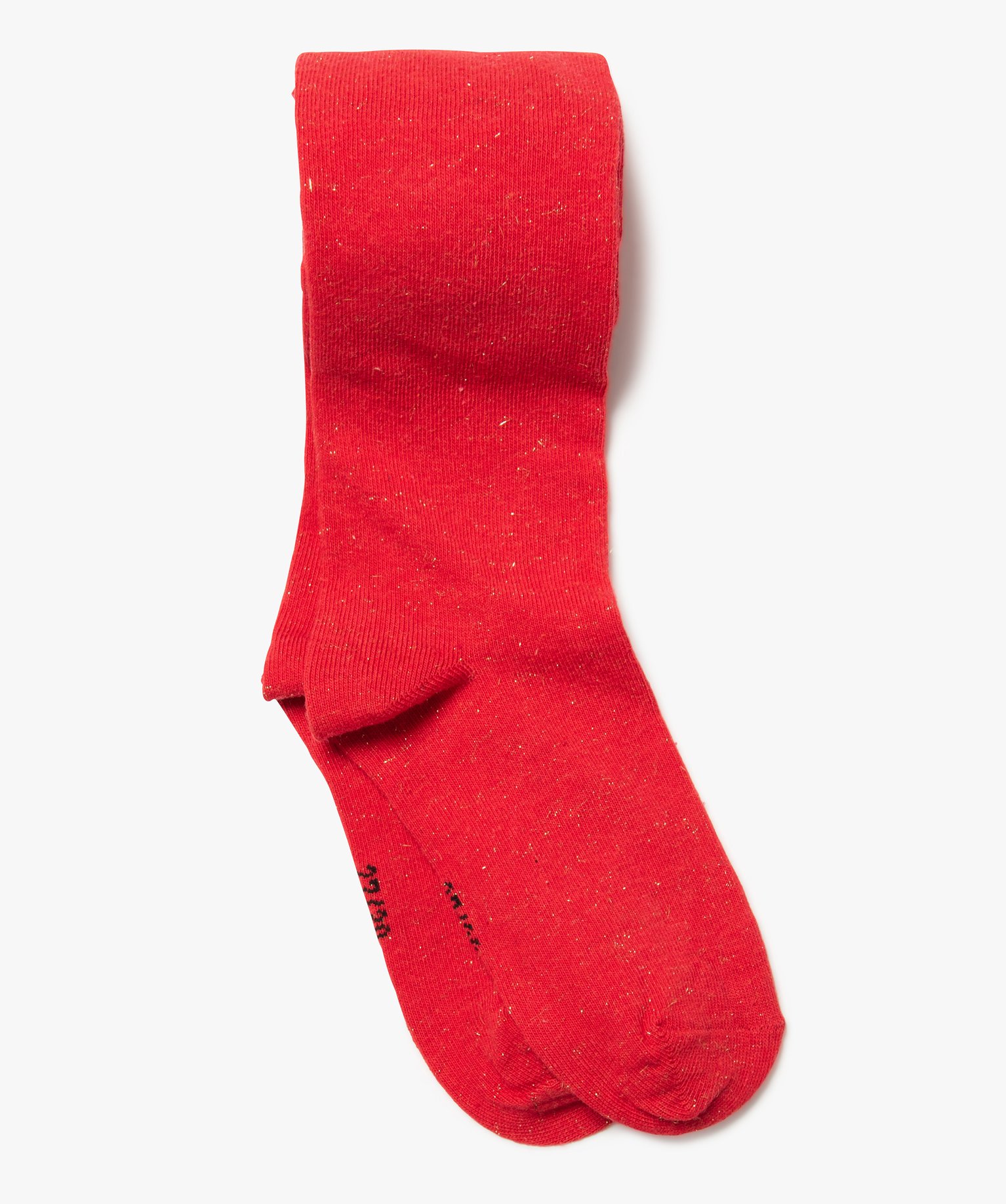 Collants fille chauds unis et pailletés rouge | GEMO