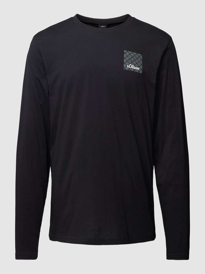 Longsleeve mit Label-Print Modell 'Mix & Match' in schwarz