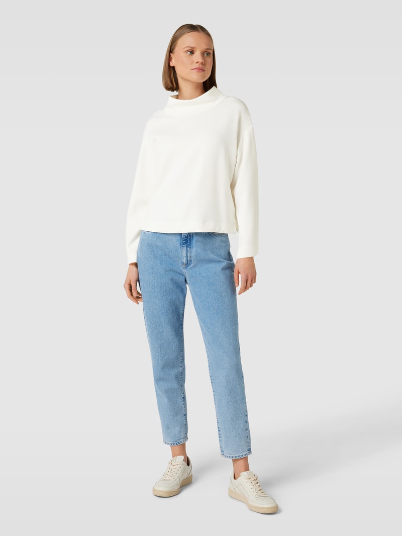 Sweatshirt mit Stehkragen in weiß