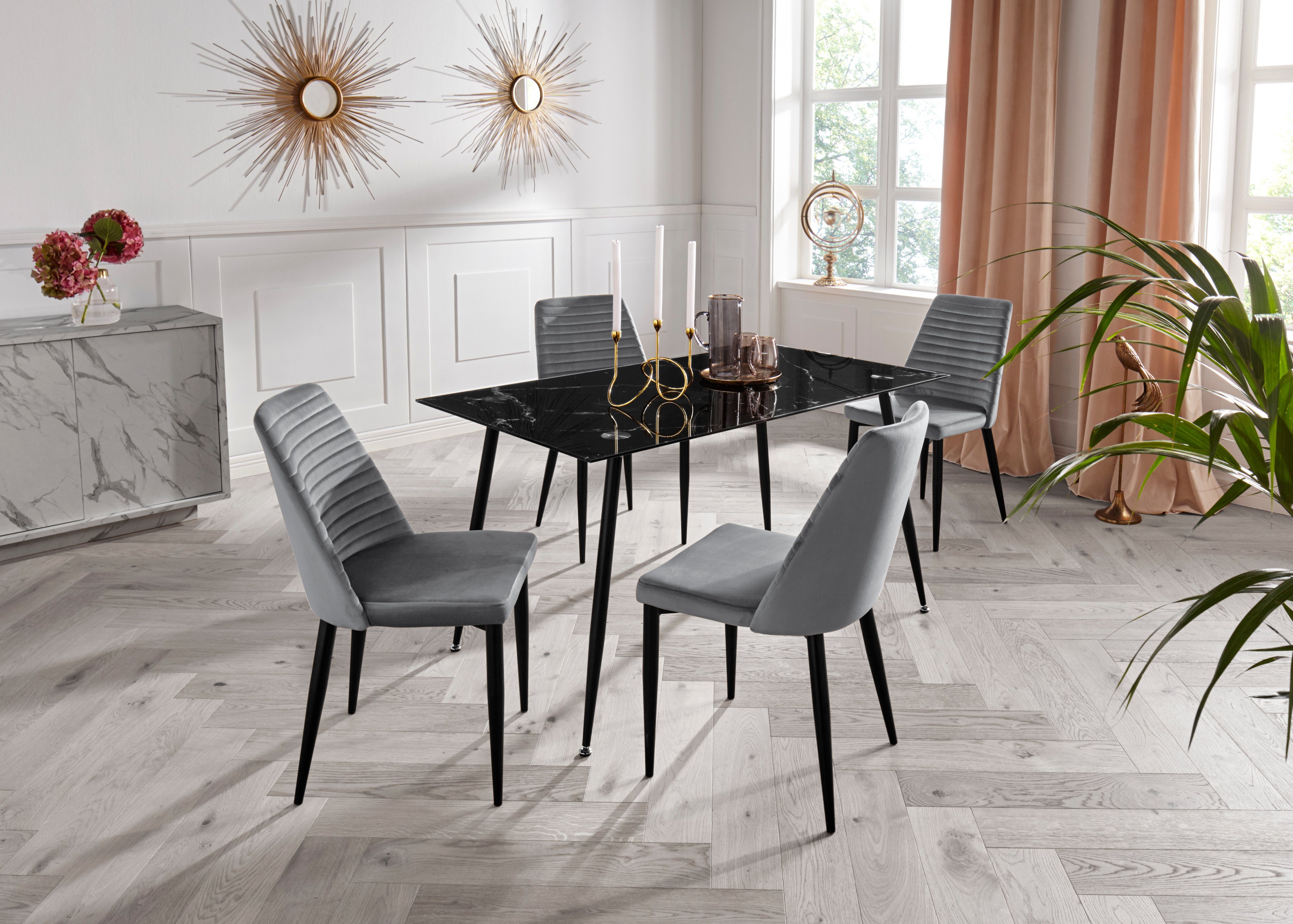 Homexperts Glastisch Romeo, Breite 140 cm, in Marmor-Optik