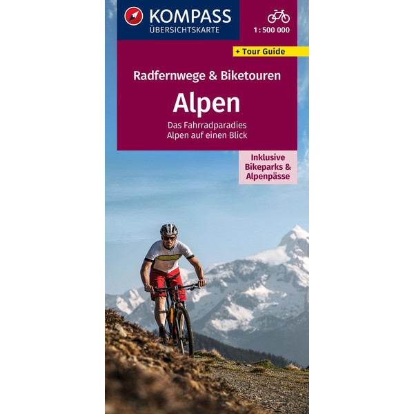 KOMPASS RADFERNWEGE &  BIKETOUREN 2564 ALPEN 1:400000 - Fahrradkarte