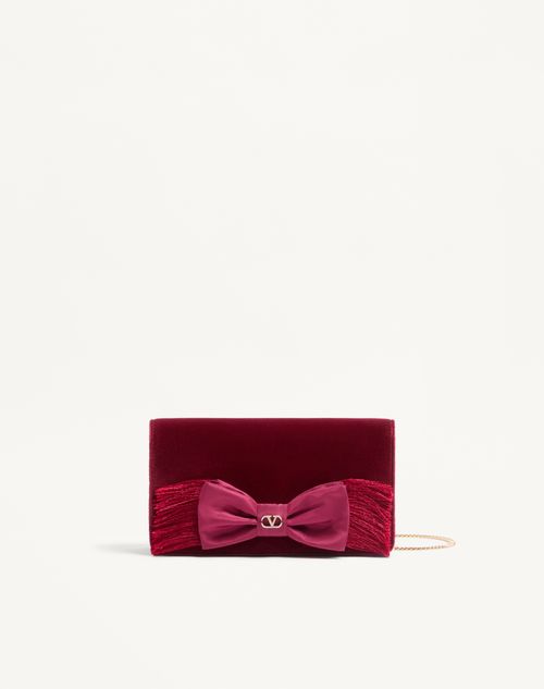 Mini bolsa de ombro de veludo exclusiva VLogo
