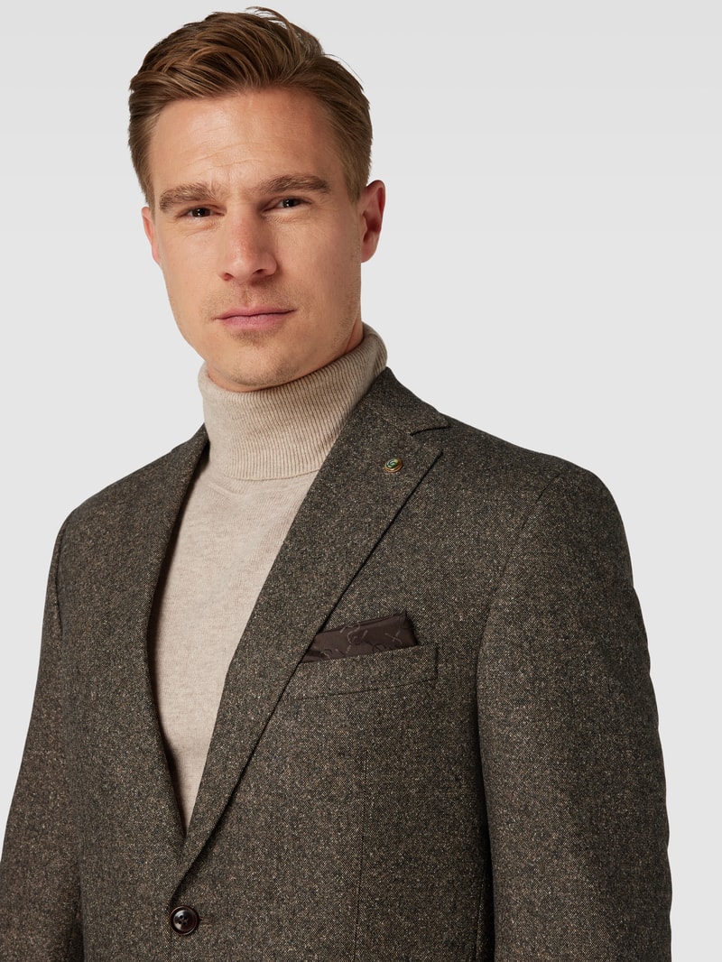 Regular Fit Sakko mit Reverskragen Modell 'Tedrick' in mittelbraun