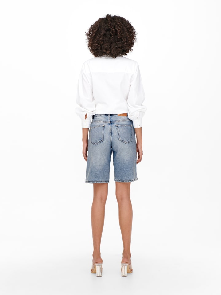 ONLY Jeans-Bermuda mit geradem Schnitt und fünf Taschen in Hellblau günstig kaufen S