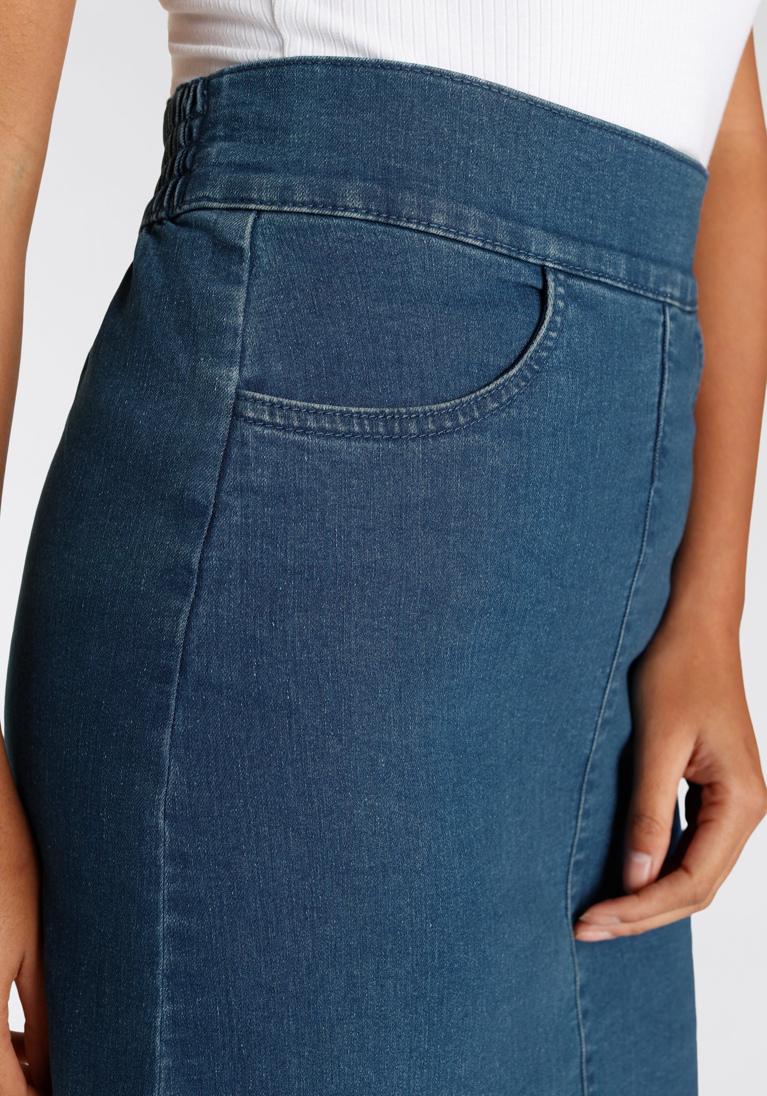 Arizona Jeansrock Mit Raffung