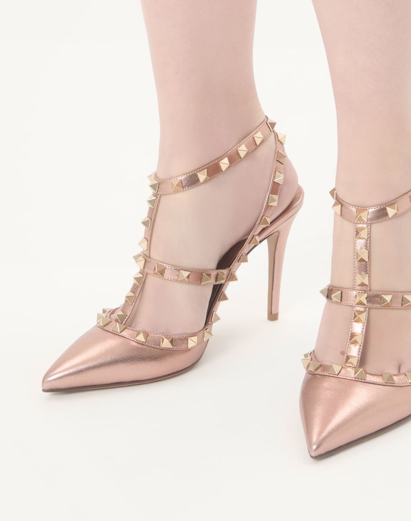 Rockstud Décolleté in 100 mm gelamineerd nappaleer