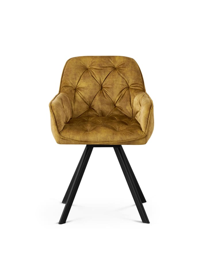 B&D Home 2er-Set: Drehstuhl DIETER in Gelb - (B)56 x (H)84 x (T)61 cm günstig kaufen onesize