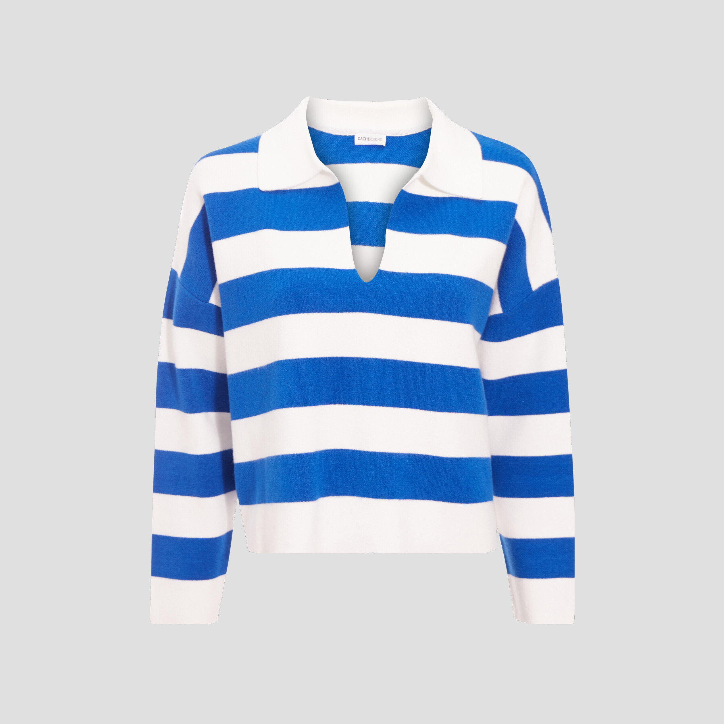Pull avec col en V ivoire femme | Cache Cache