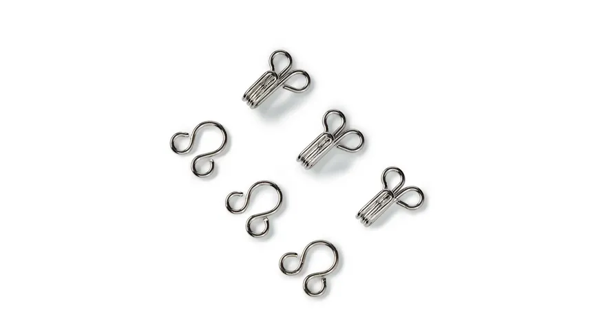 Prym Federhaken und -augen Messing Gr. 2 silber