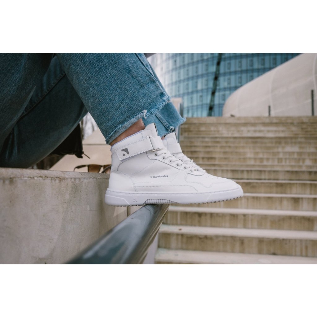 Be Lenka Barebarics Zing High Top All White knöchelhohe Barfußsneakers