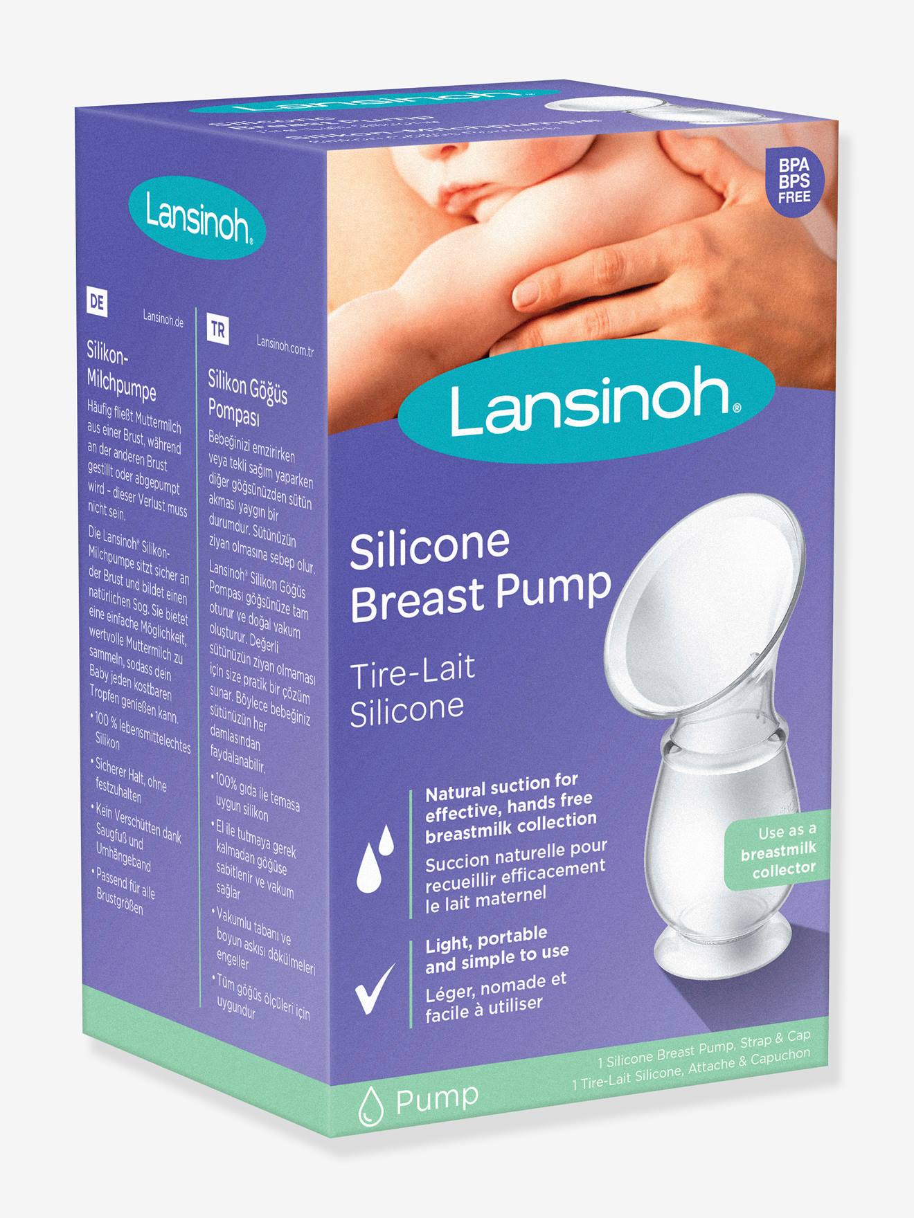 Tire-lait/Recueil-lait LANSINOH transparent