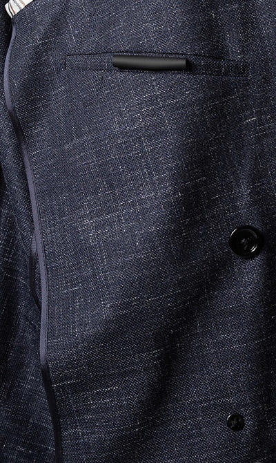BOSS Black, Anzug, Slim Fit, Schurwolle, dunkelblau meliert