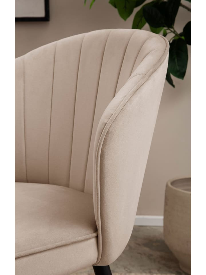 KADIMA DESIGN Esszimmerstuhl 2er Set Samt Küchenstuhl mit Metallbeinen, in Beige günstig kaufen onesize