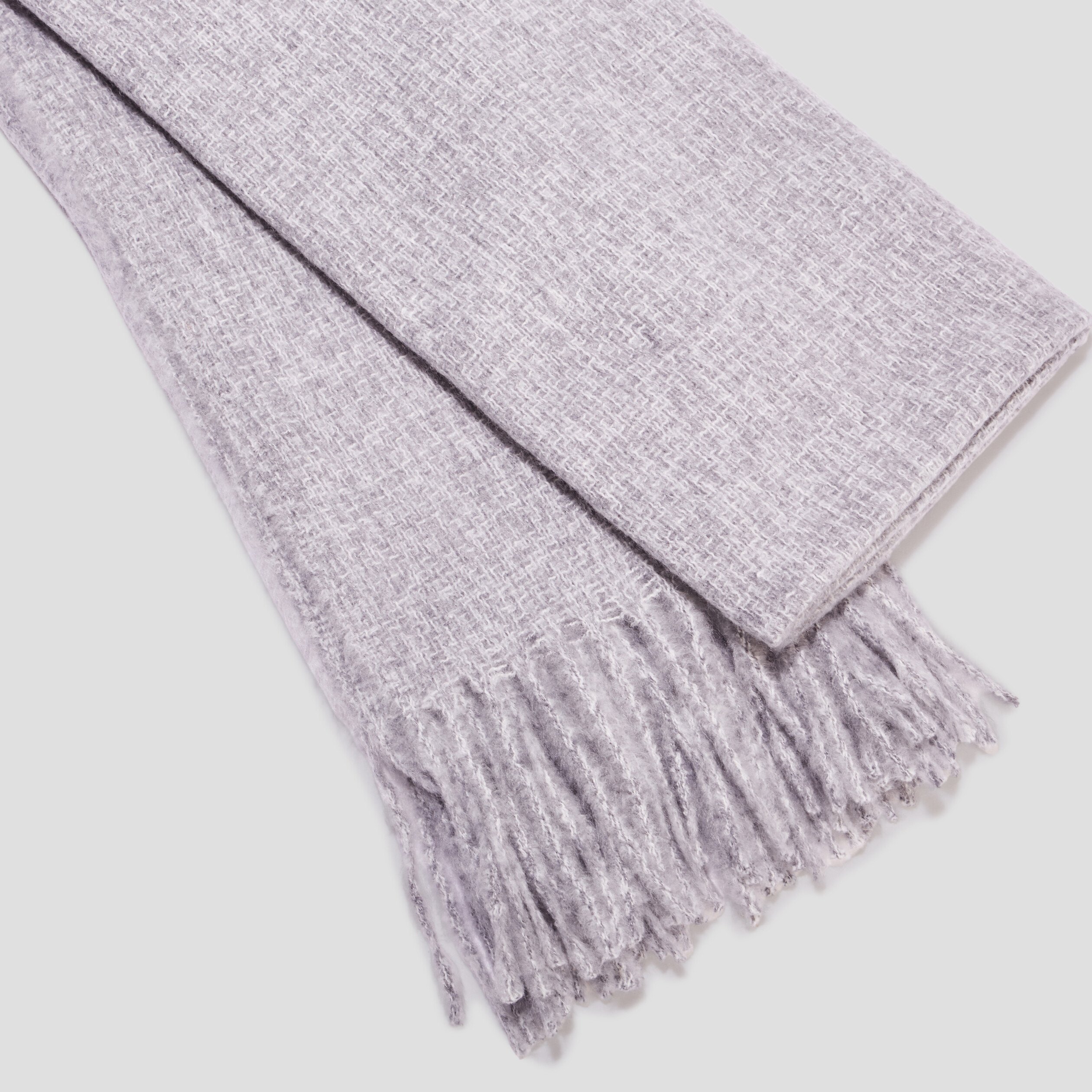 Écharpe à franges gris femme | La Halle