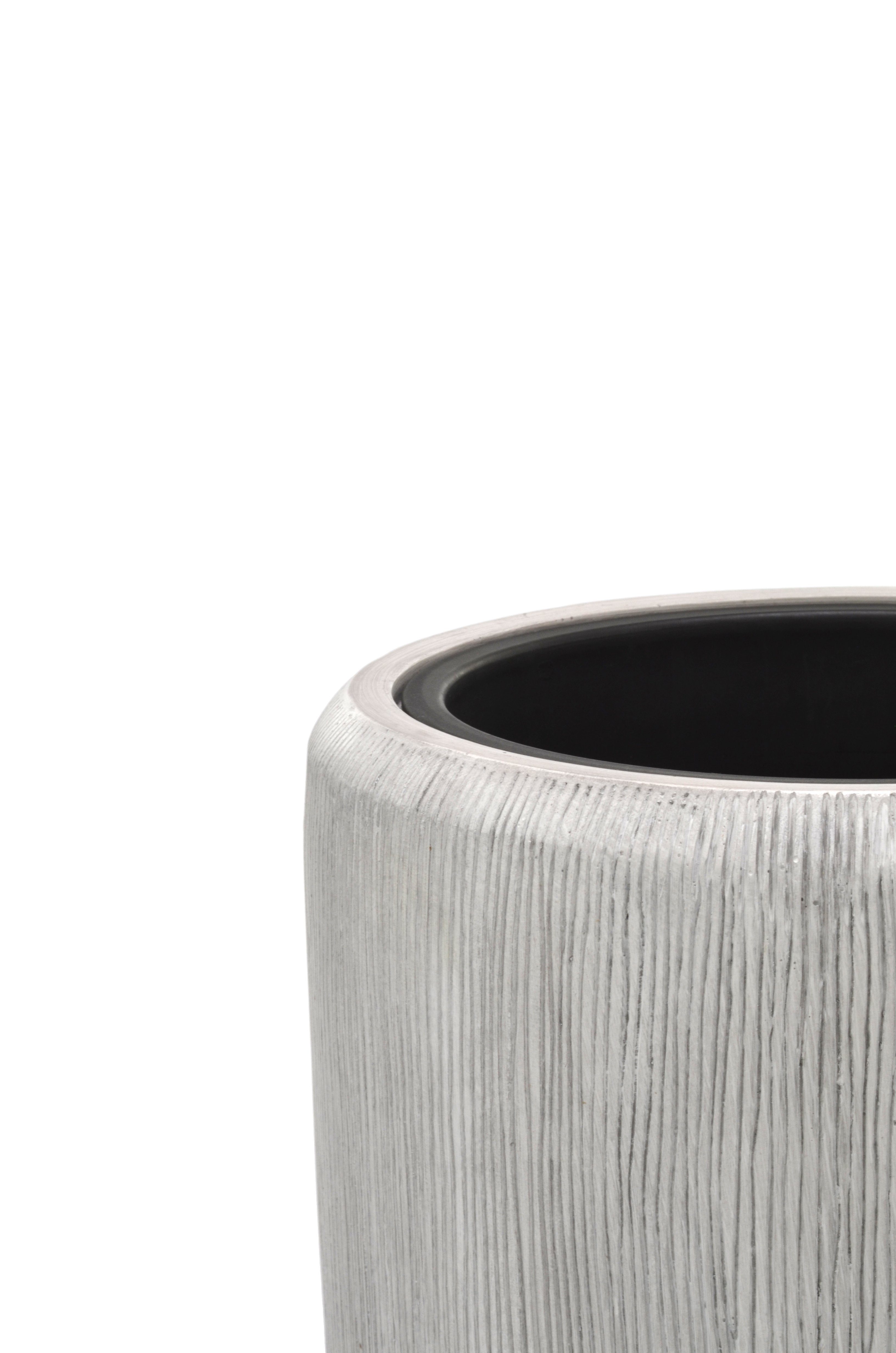 Flingora Bodenvase Norma, mit Einsatz - Fiberglas - Indoor & Outdoor - Grauweiß - Höhe 62 cm
