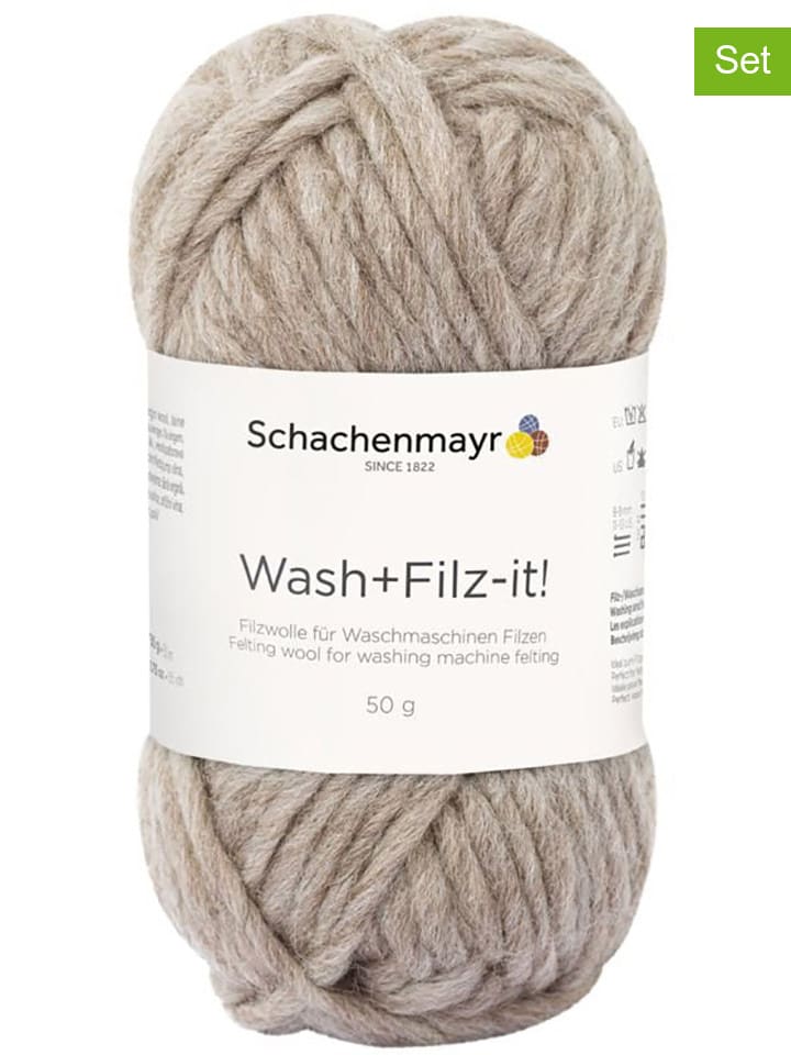 Schachenmayr since 1822 10er-Set: Wollgarne ''Wash Filz-it'' in Beige - 10x 50 g günstig kaufen onesize