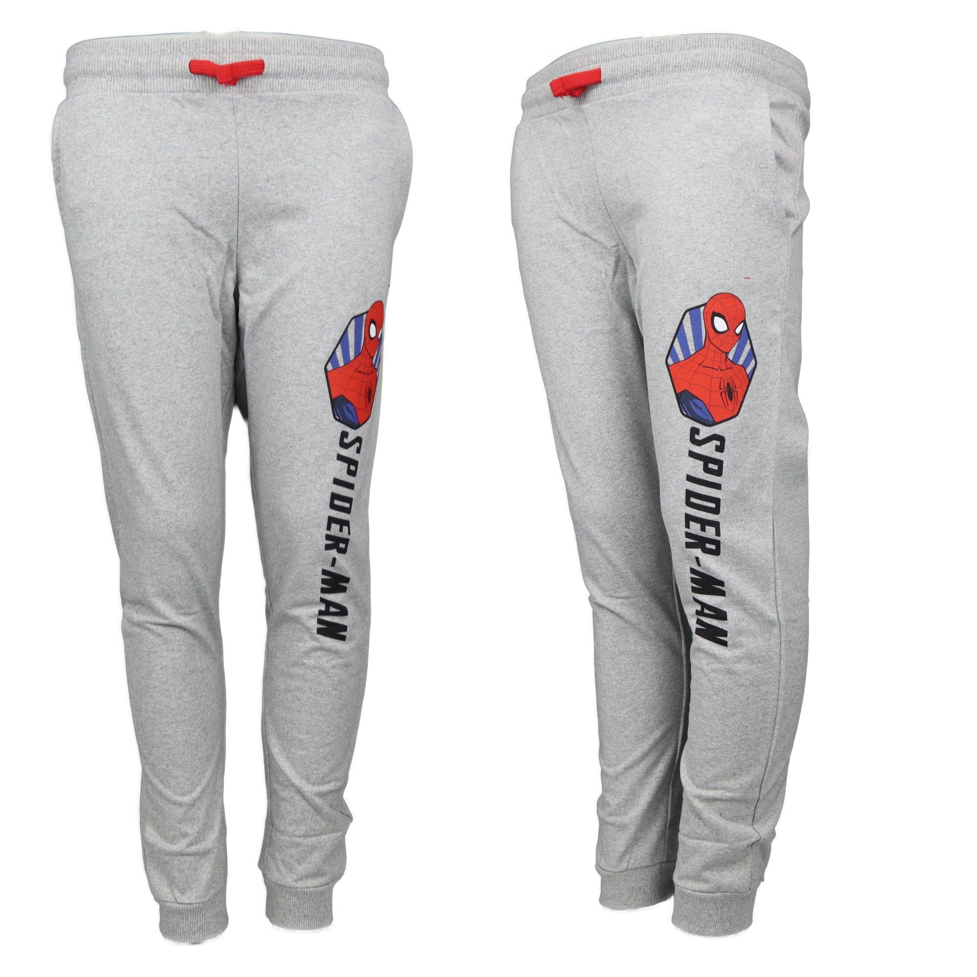 MARVEL Jogginghose Spiderman Jungen Kinder Hose Gr. 104 bis 134, Blau oder Grau