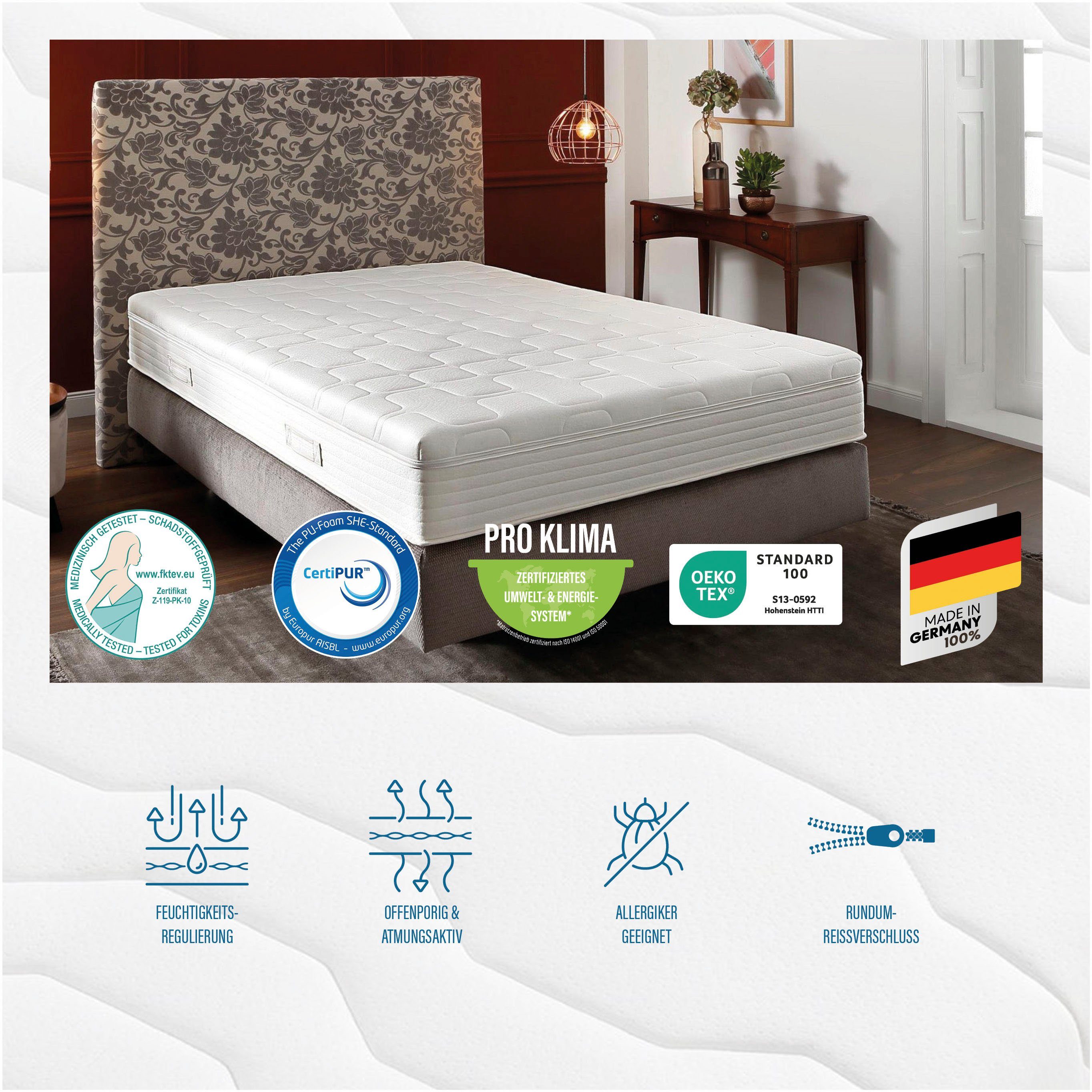 Taschenfederkernmatratze Royal Komfort KS, Beco, 26 cm hoch, komfortable Matratze in 90x200, 140x200 cm und weiteren Größen