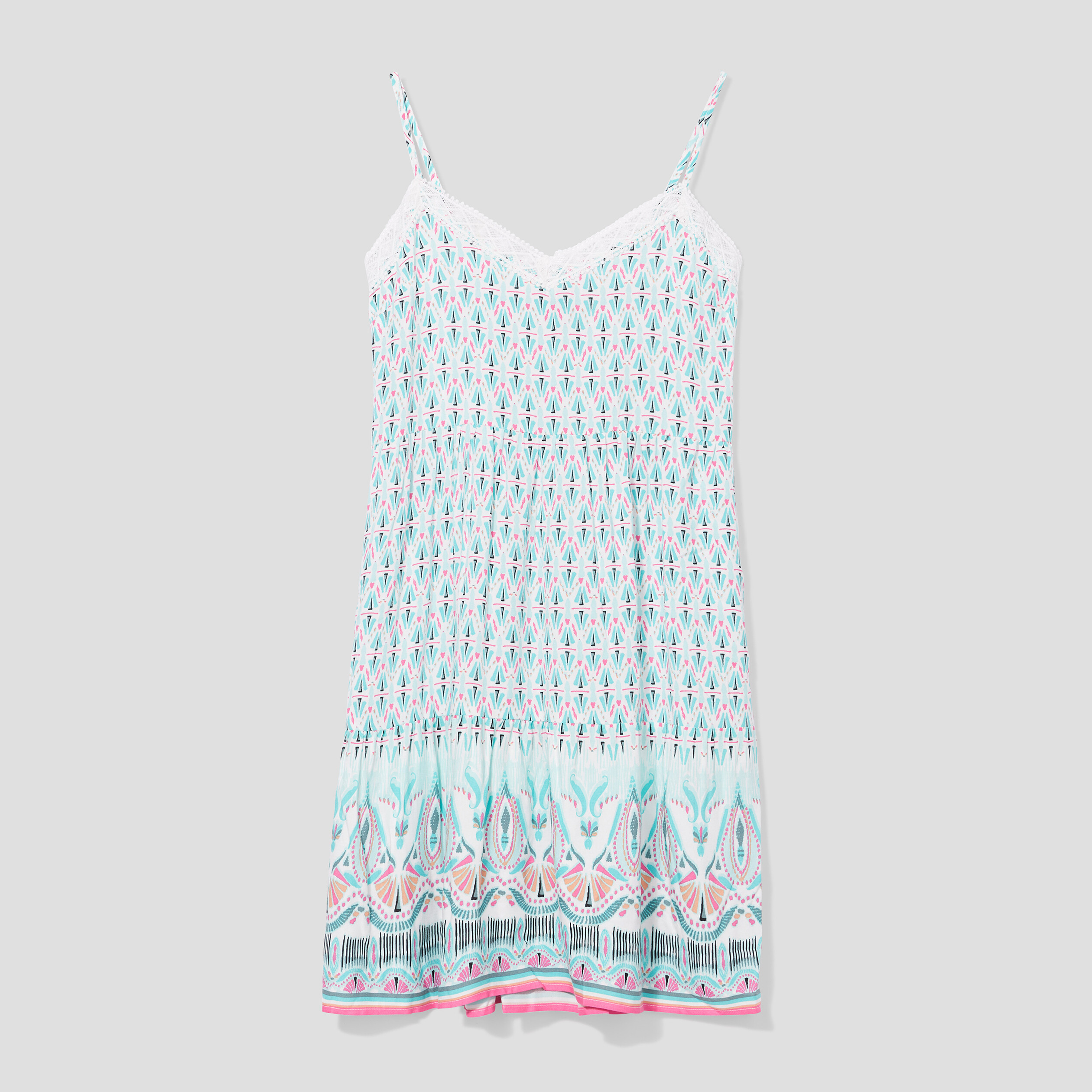 Robe évasée volantée à bretelles ecru femme | La Halle