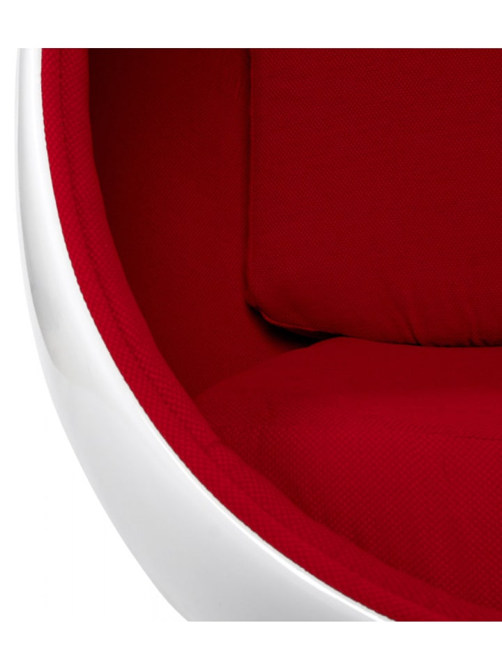 KADIMA DESIGN Wohnzimmer Eiersessel COCOON | Drehsessel 360° Rotation in Weiß-Rot günstig kaufen onesize