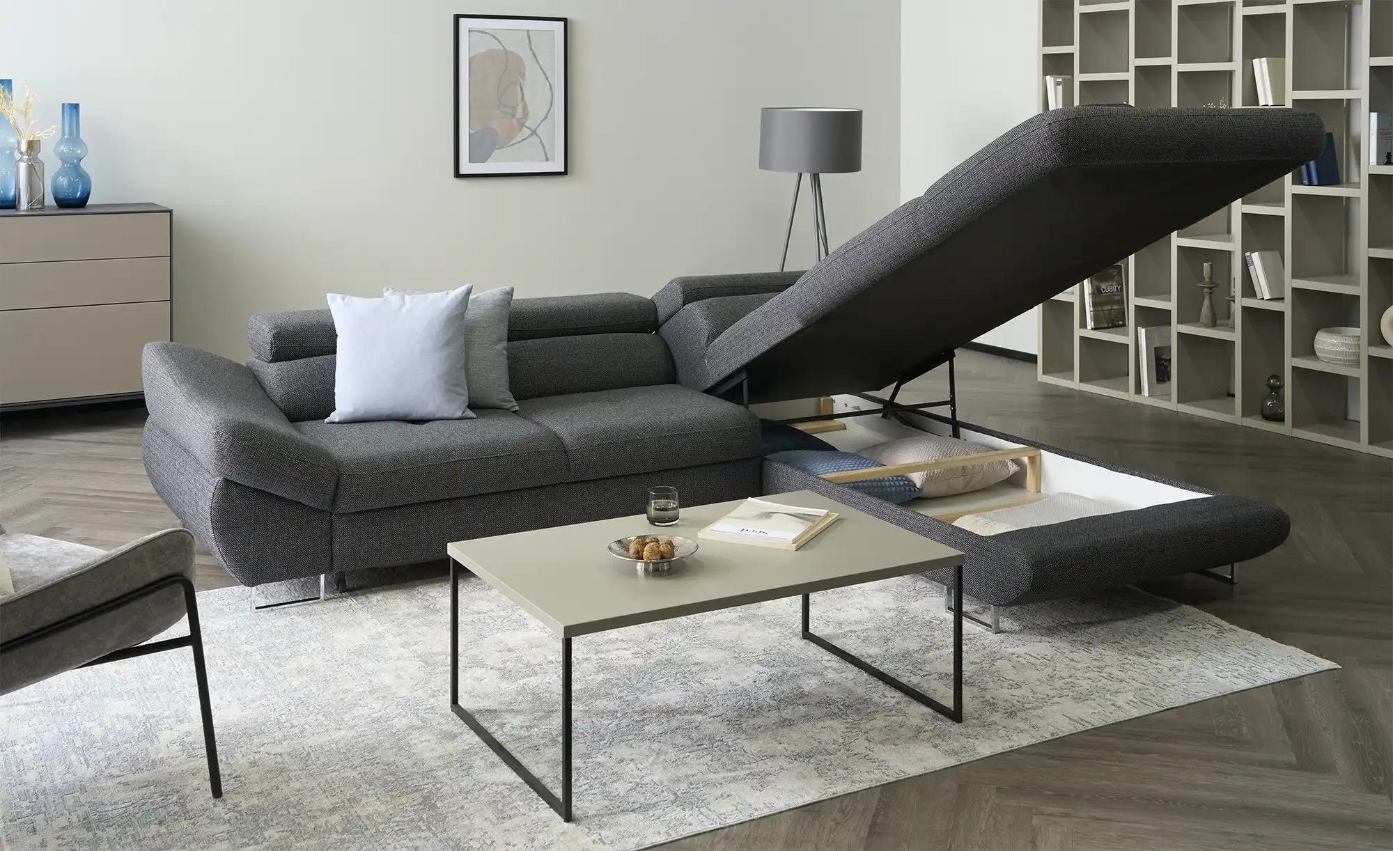 Twist Ecksofa aus Flachgewebe Fabio