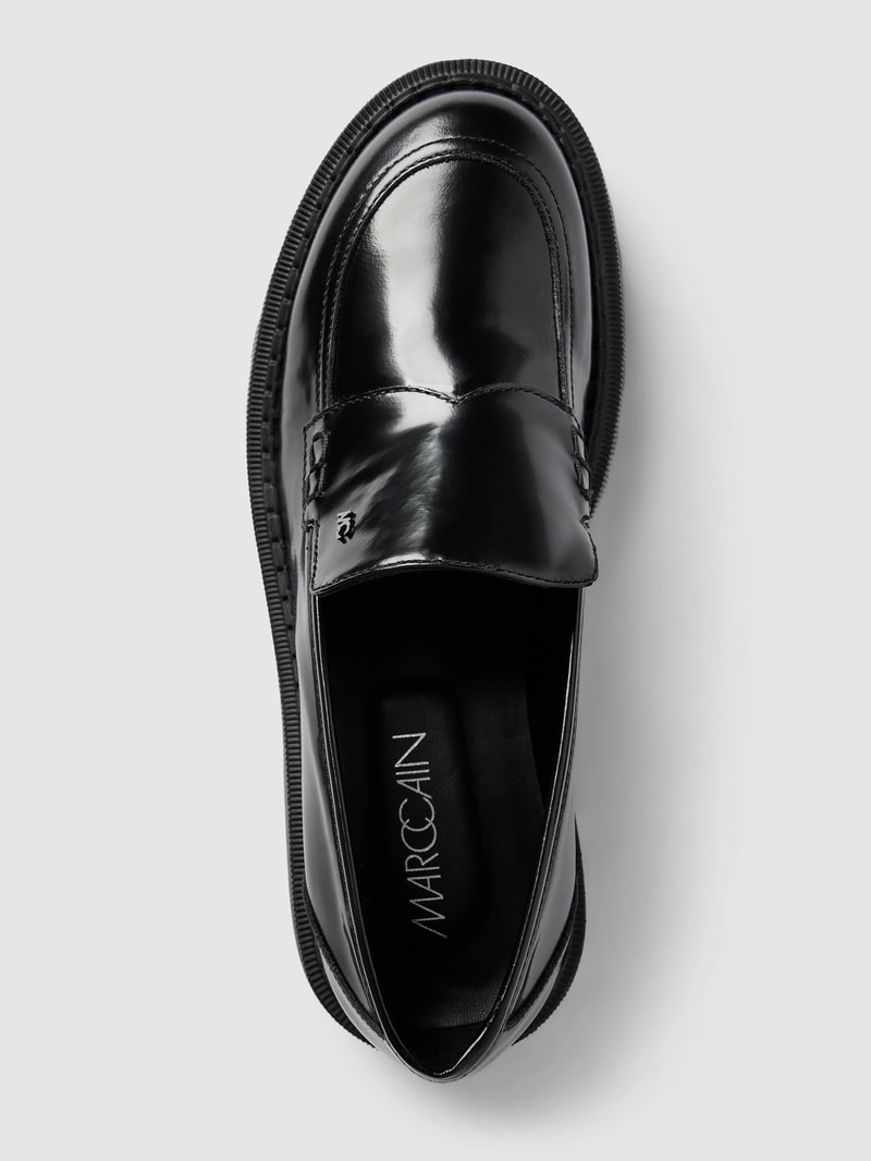 Penny Loafer mit flachem Absatz in schwarz