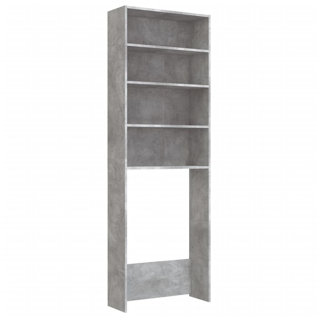 vidaXL Waschmaschinenumbauschrank Waschmaschinenschrank Betongrau 64x24x190 cm