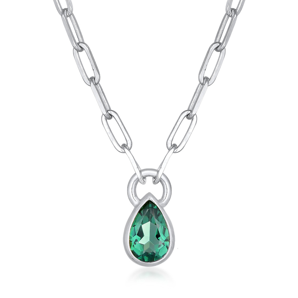 Elli PREMIUM Elli PREMIUM Collier Femmes Goutte pendentif aspect chaîne avec quartz en argent  collier