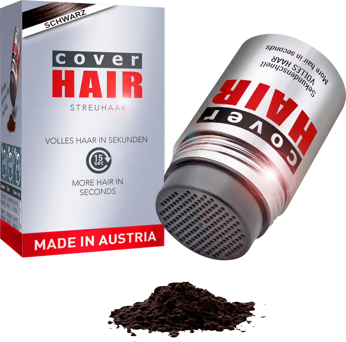 Streuhaar Haarverdichter Schwarz, 14 g