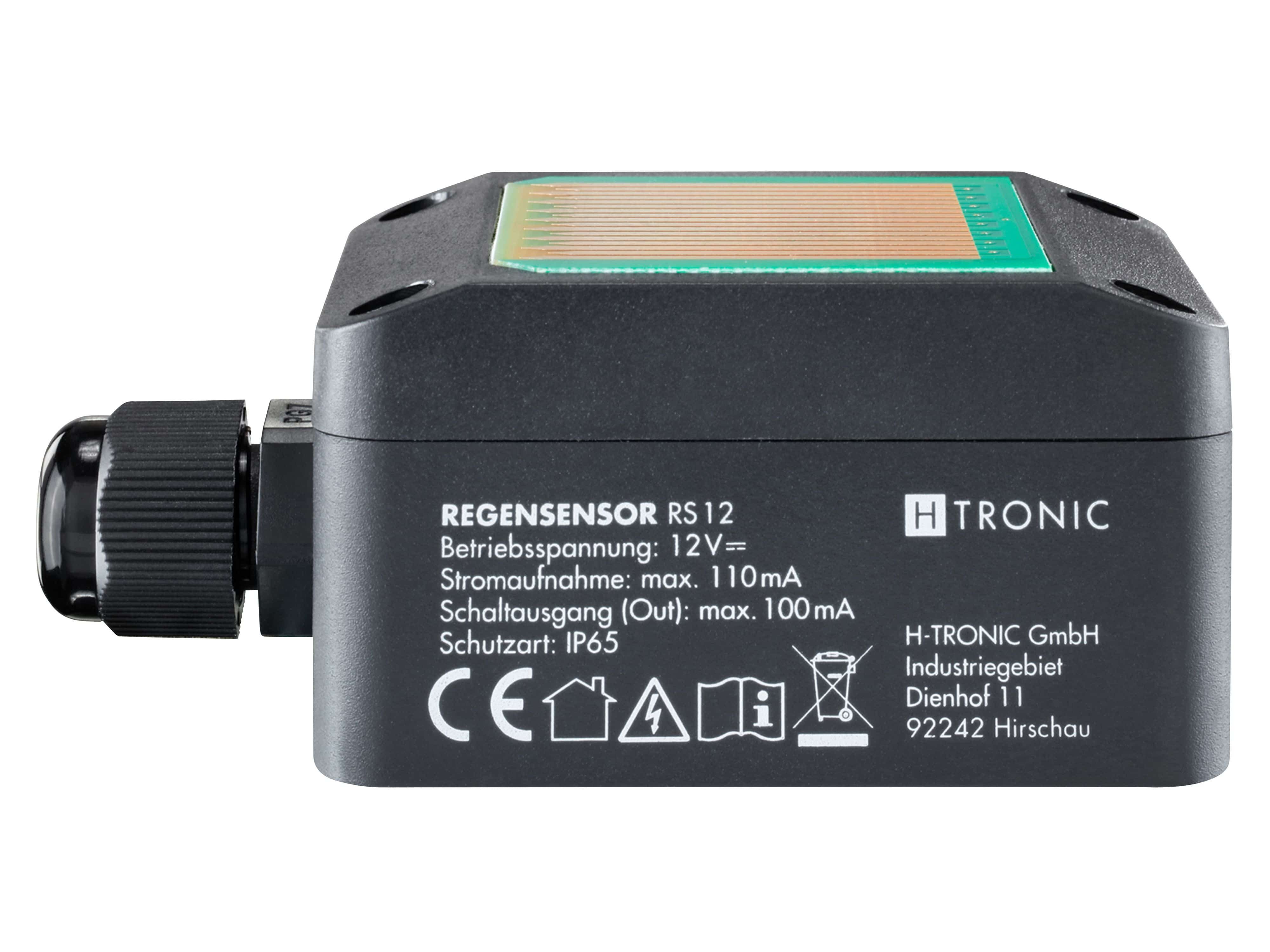 H-Tronic H-TRONIC Regensensor RS 12, schwarz Wetterstation