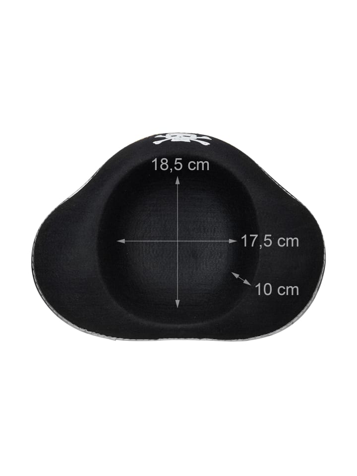 relaxdays 4 x Piratenhut in Schwarz/ Silber günstig kaufen onesize