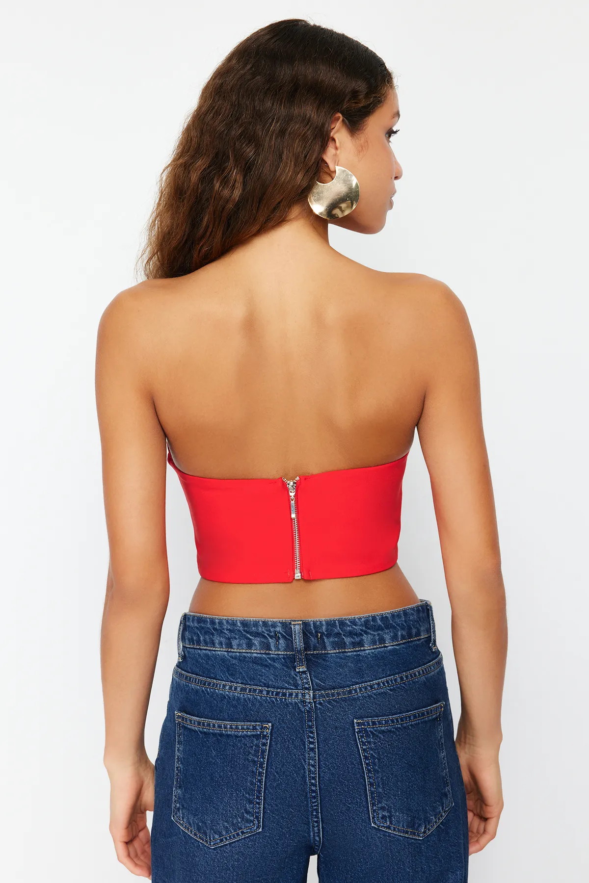 Trendyol Collection  Rotes trägerloses Bustier TPRSS21BS0032