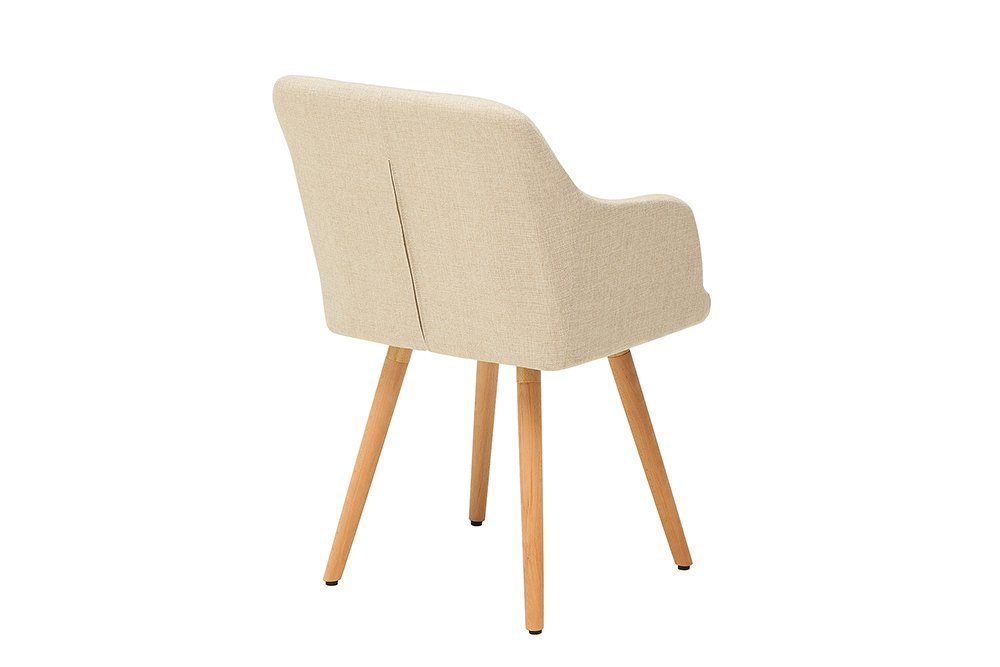 riess-ambiente Polsterstuhl SCANDINAVIA MEISTERSTÜCK beige / natur (Einzelartikel, 1 St), Esszimmer · Webstoff · Massivholz · mit Armlehne · Retro Design