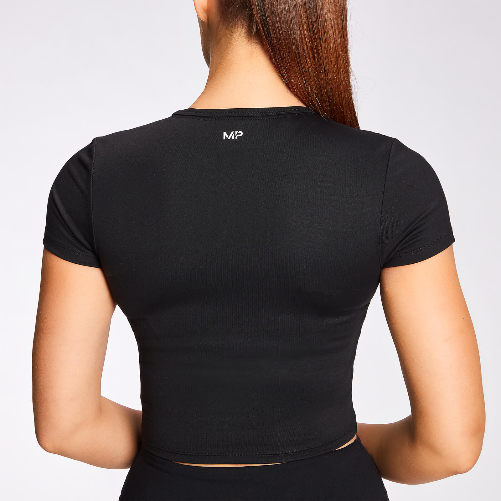 Crop top à manches courtes MP Power pour femmes – Noir