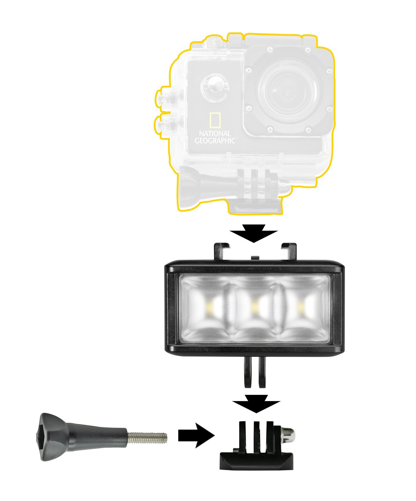 NATIONAL GEOGRAPHIC Action Cam LED Leuchte Action Cam