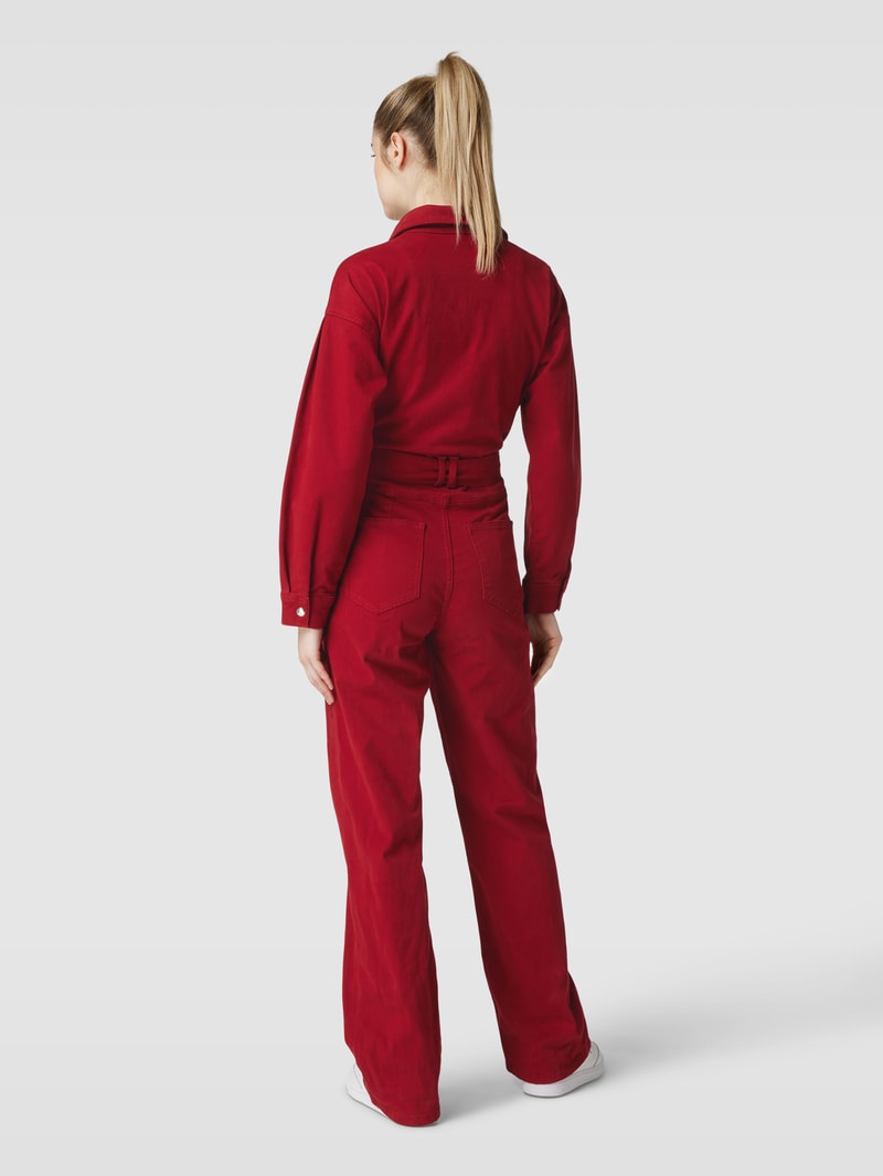 Jumpsuit mit Taillenband in bordeaux rot