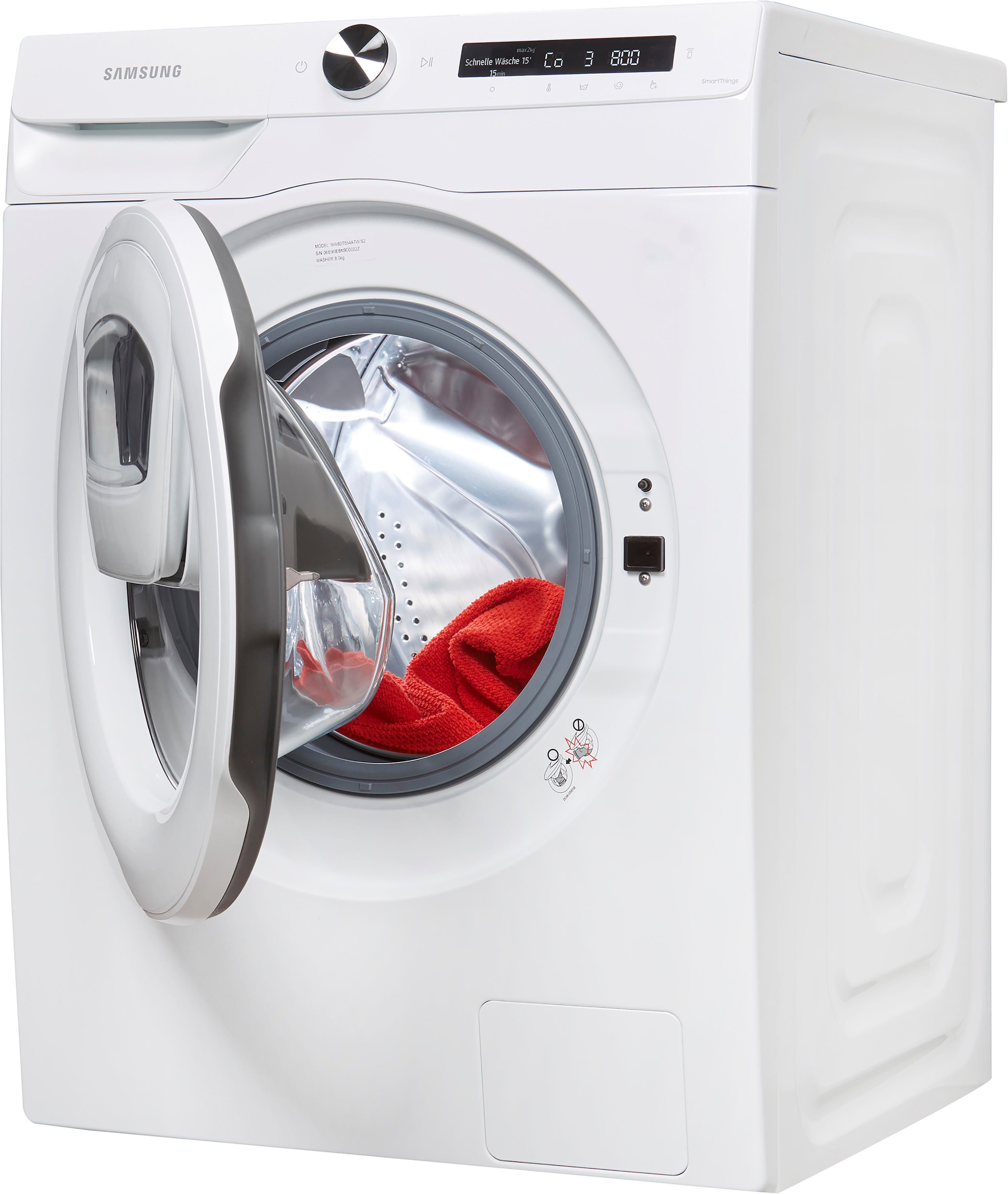 Samsung Waschmaschine WW5500T WW80T554ATW, 8 kg, 1400 U/min, AddWash™