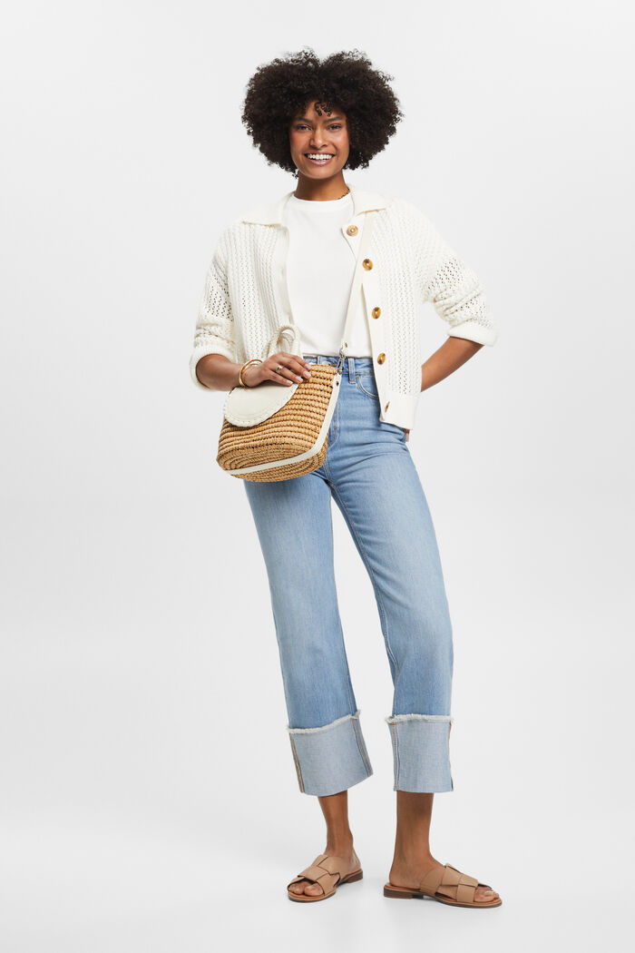 Verkürzte Jeans mit fixiertem Umschlag, TENCEL™