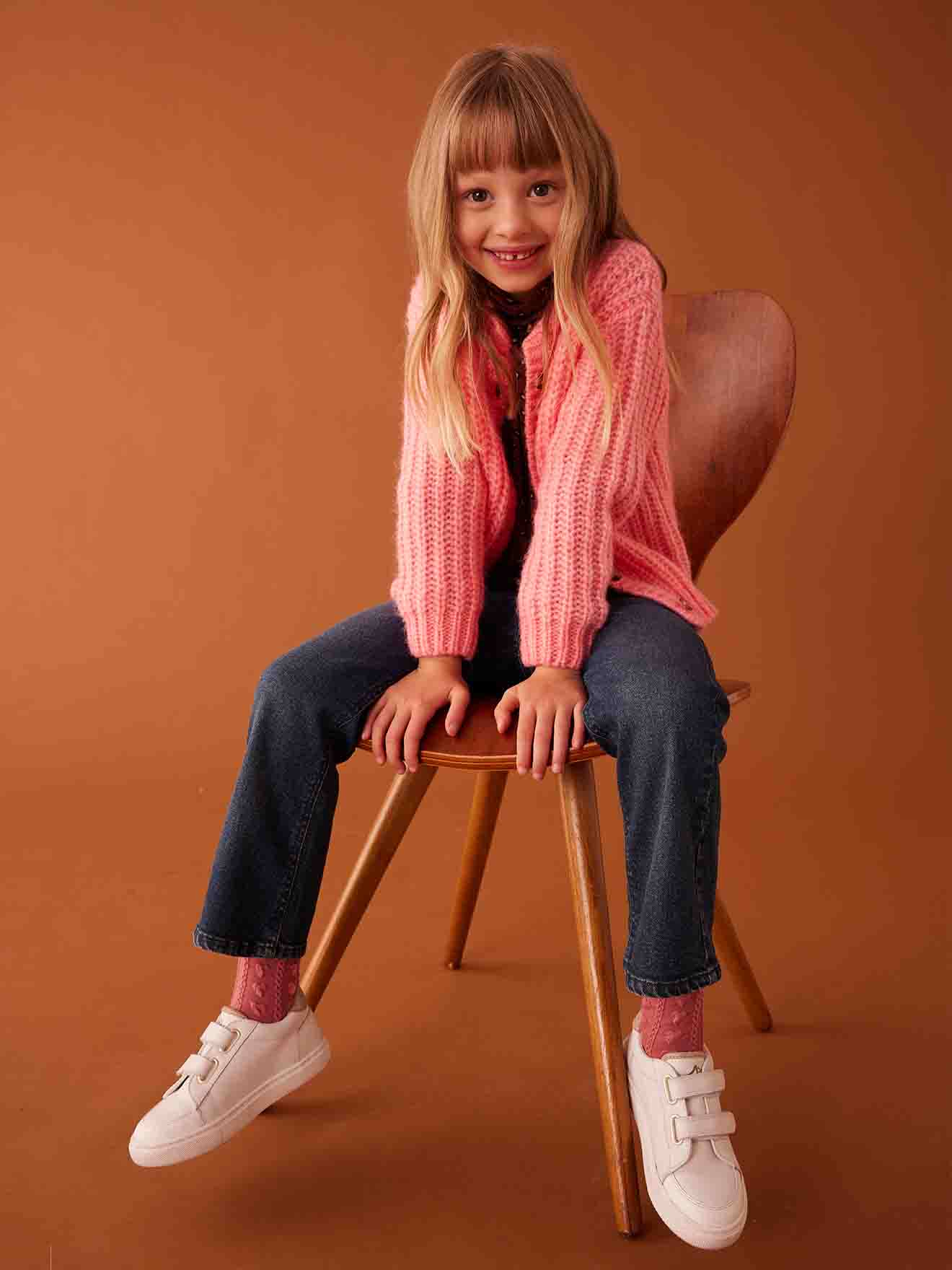 Vertbaudet Flauschige Mädchen Strickjacke Oeko-Tex - bonbon rosa