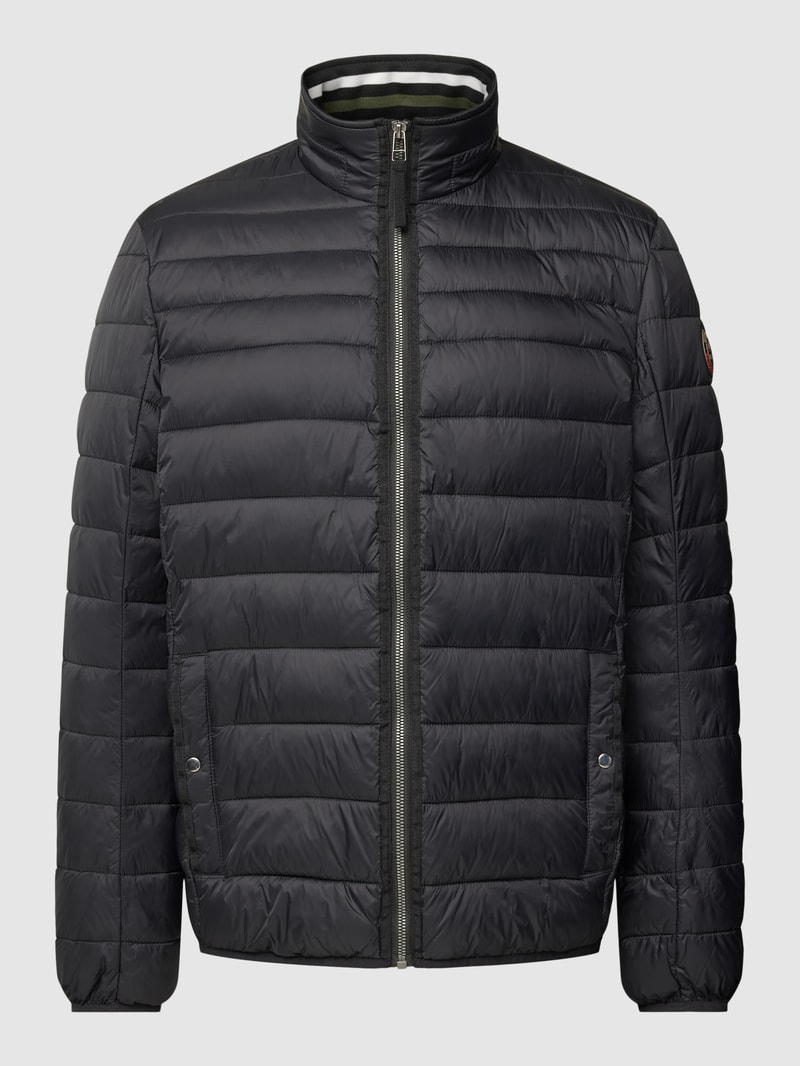 Steppjacke mit Stehkragen in schwarz