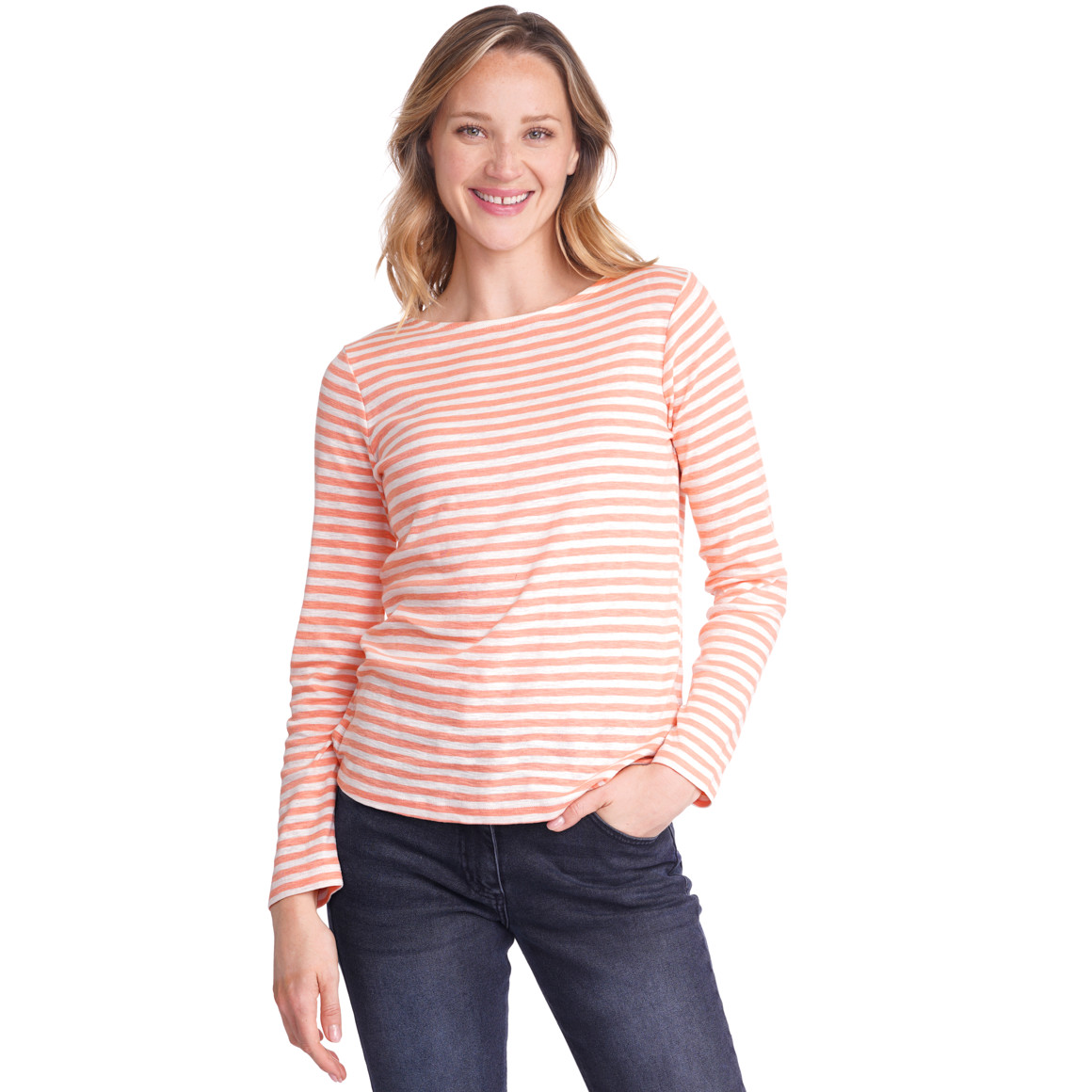 Damen Langarmshirt im Streifen-Dessin