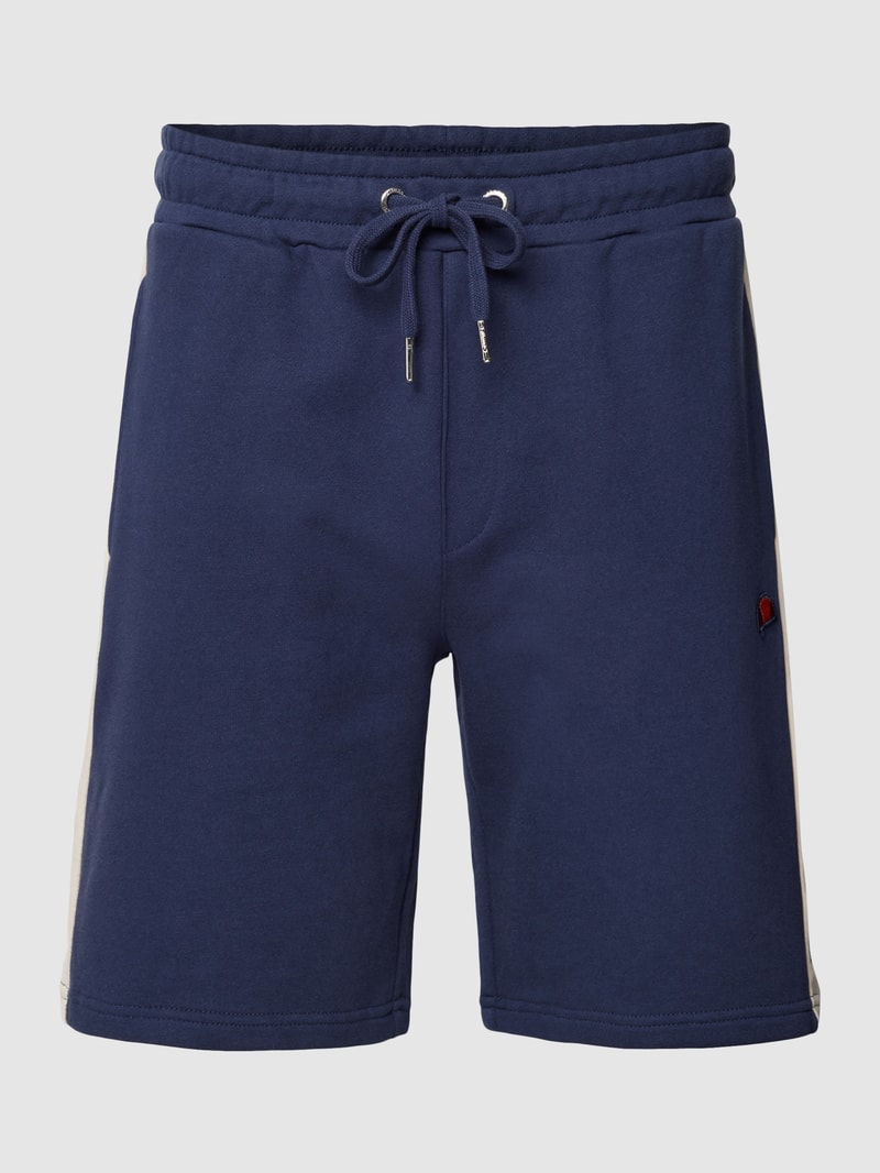 Sweatshorts mit Label-Applikation Modell 'Lallio' in marineblau