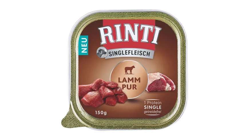 RINTI Hundenassfutter Singlefleisch Lamm Pur 150 g