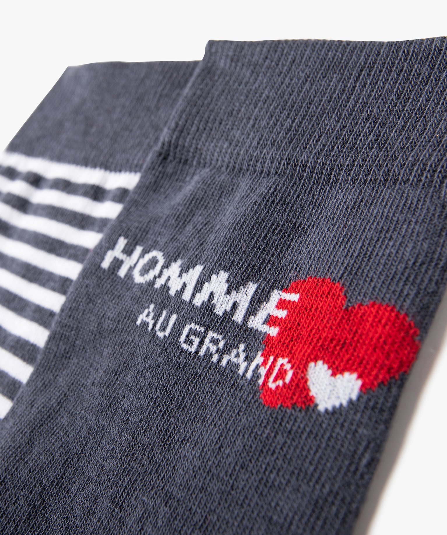 Chaussettes homme tige haute imprimées (lot de 2) gris | GEMO