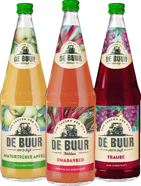 De Buur Mix - Naturtrüber Apfelsaft, Traubensaft, Rhabarbernektar