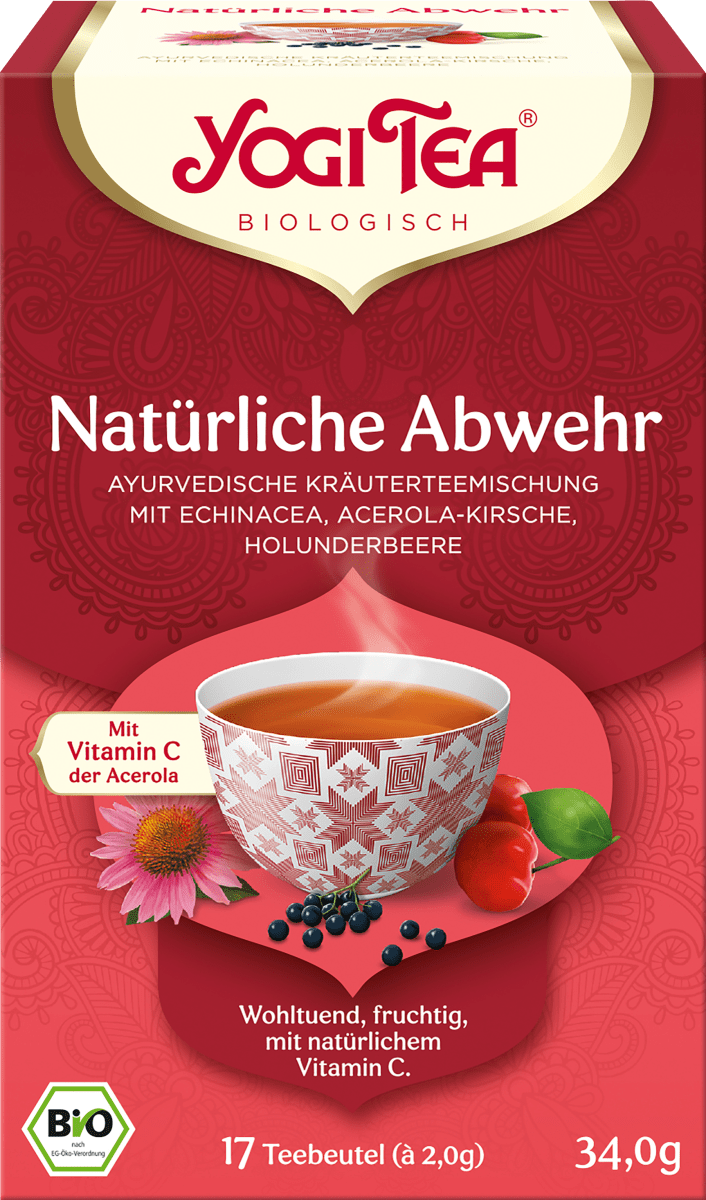 Kräutertee \Natürliche Abwehr\ mit Echinacea, Acerola-Kirsche, Holunderbeere (17 Beutel), 34 g