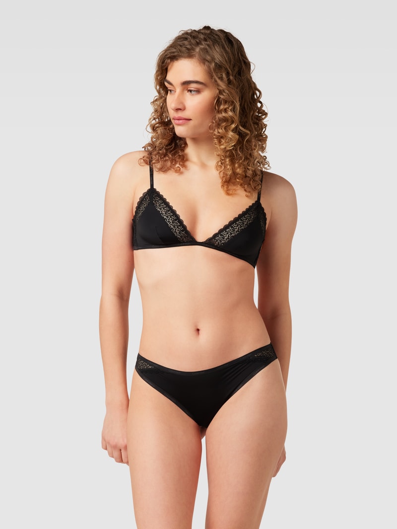 Bustier mit Spitzenbesatz Modell 'FLIRTY' in schwarz